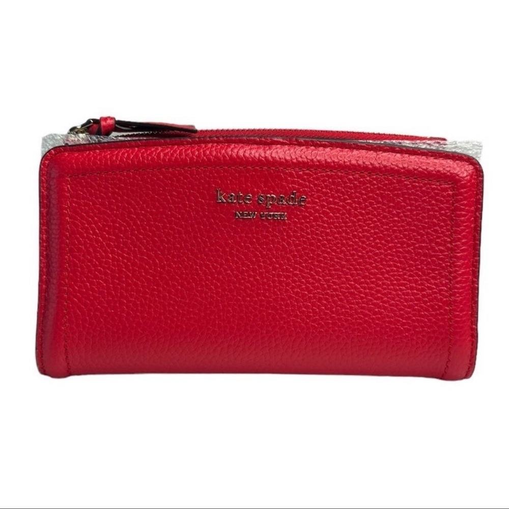 Kate Spade Slim Pebble Leather Zip Wallet
